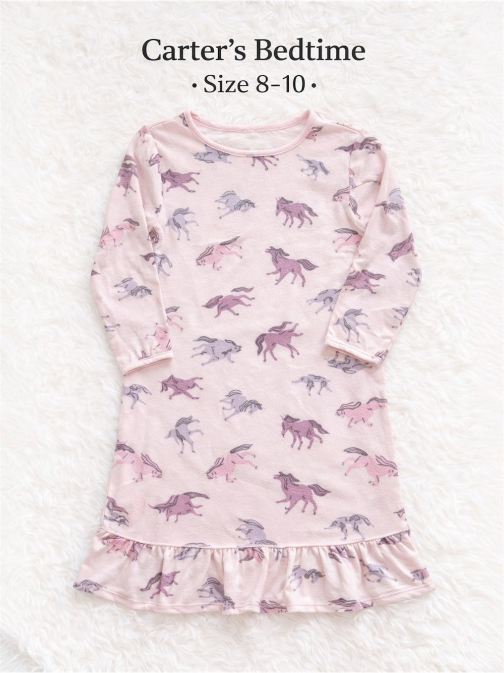 Carter’s Unicorn Bedtime Dress • Size 8‑10 • Like New